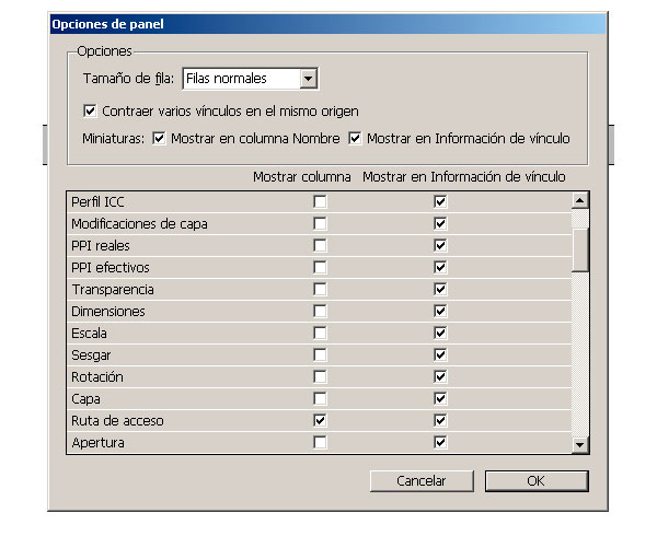 opciones